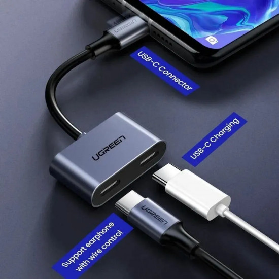Аудиоадаптер USB-C на Audio USB-C Ugreen CM232