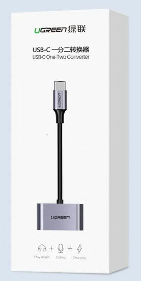 Аудиоадаптер USB-C на Audio USB-C Ugreen CM232