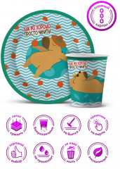 Набор тарелок одноразовых «Капибара на чиле» - Фото 4