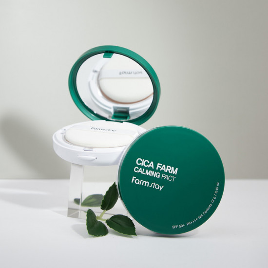 Пудра для лица компактная SPF50+ PA++++ «Cica Farm Calming Pact», оттенок 21