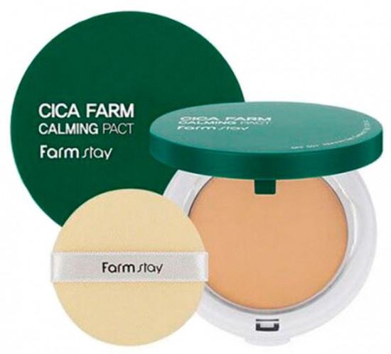 Пудра для лица компактная SPF50+ PA++++ «Cica Farm Calming Pact», оттенок 21