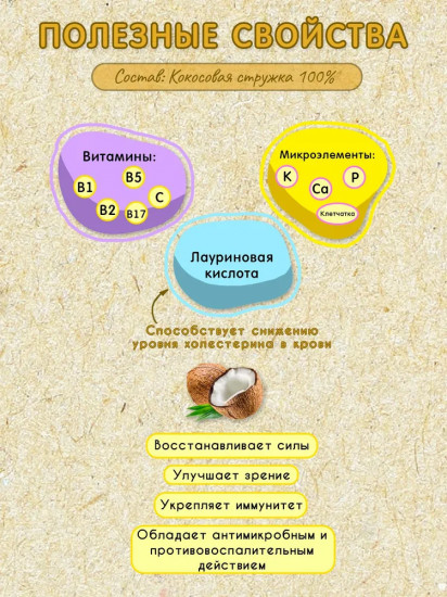 Урбеч без сахара из мякоти кокоса