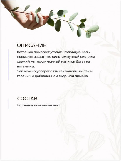 Напиток чайный «Котовник лимонный»
