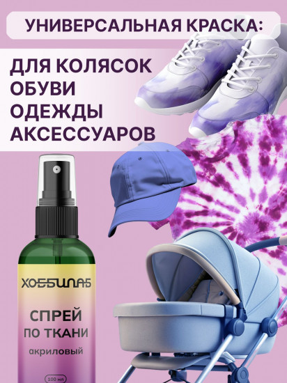 Краска-спрей акриловая для окрашивания натуральных и синтетических тканей, Зеленый