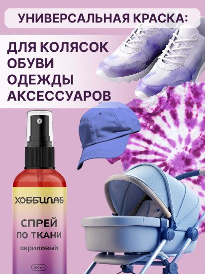 Краска-спрей акриловая для окрашивания натуральных и синтетических тканей, Красный