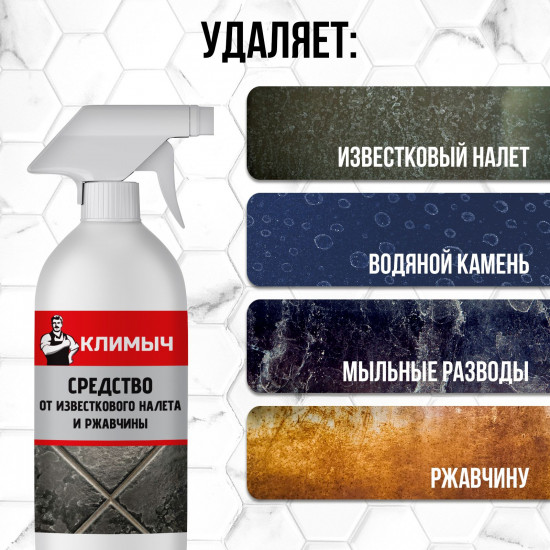 Средство от известкового налета для ванной, душевой кабины и зеркал