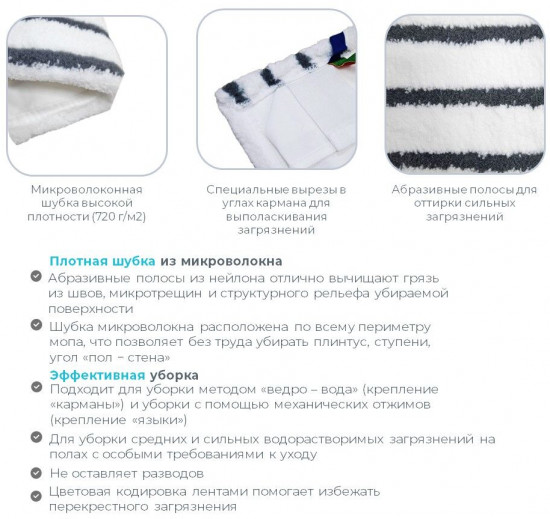 Моп с абразивными полосами «Microline»