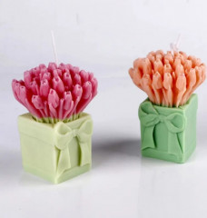 Силиконовая форма для свечей «Букет с тюльпанами в корзине» - Фото 2