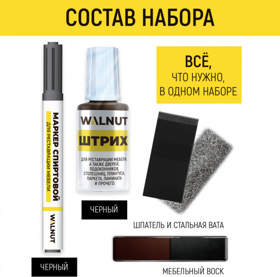 Набор для реставрации мебели, пола и дверей, цвет черный