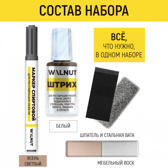 Набор для реставрации мебели, пола и дверей, цвет белый
