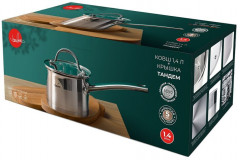 Ковш из нержавеющей стали с крышкой «Тандем» - Фото 1