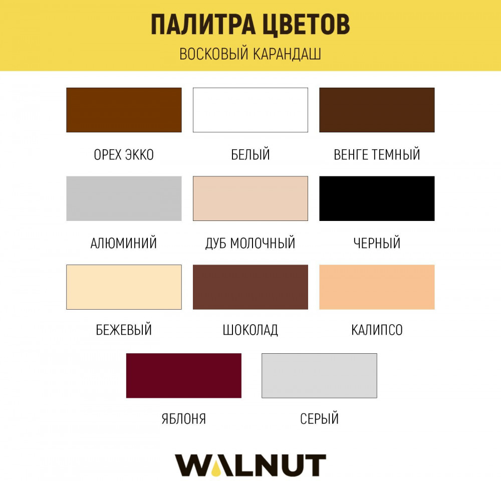 Карандаш восковой для мебели, ламината, дерева, пластика, цвет орех ...