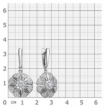 Серьги из серебра с фианитами