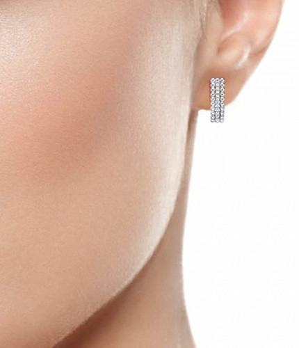 Серьги из серебра с фианитами