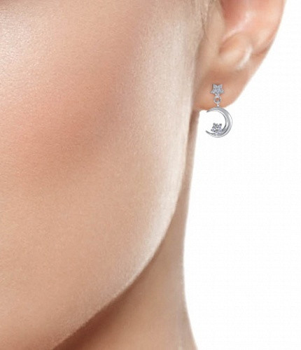 Серьги из серебра с фианитами