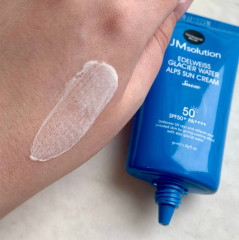 Охлаждающий солнцезащитный крем для лица SPF50+ PA++++ «Edelweiss Glacier Water Alps Moist Suncream Snow» - Фото 2