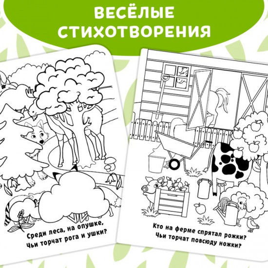 Книжка-раскраска многоразовая «Рисуем водой. Кто где спрятался?»