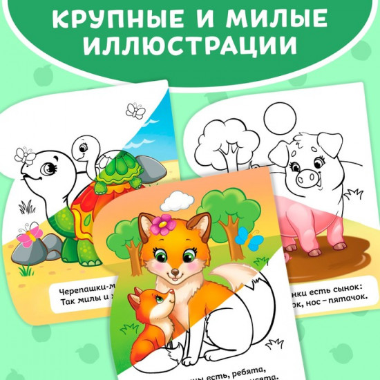 Книжка-раскраска многоразовая «Рисуем водой. Кто чей малыш?»