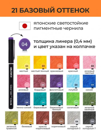 Набор цветных капиллярных ручек