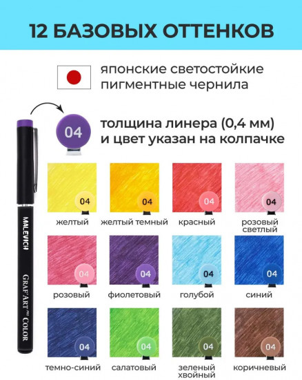 Набор цветных капиллярных ручек
