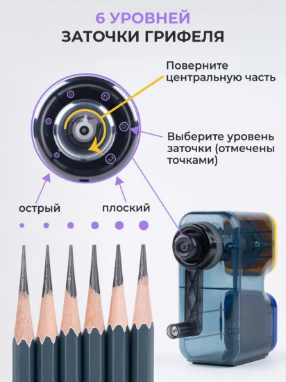 Точилка механическая с контейнером