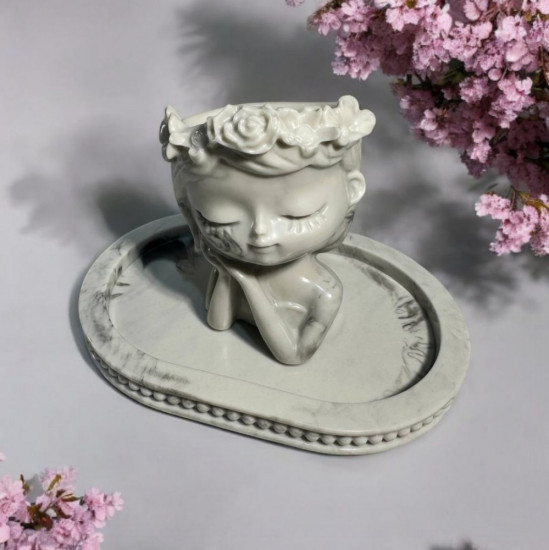Свеча на подставке из литьевого мрамора «Serene»