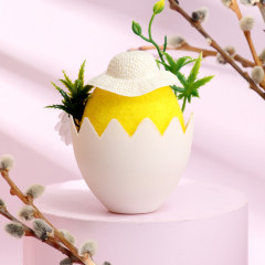 Декор на пасху «Цыпленок в шляпке» - Фото 2