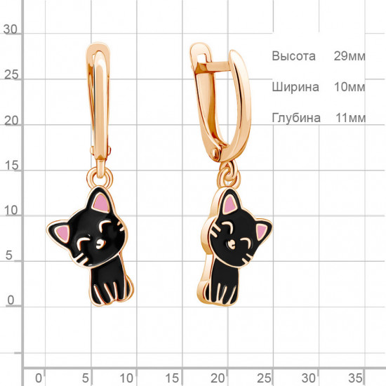 Серьги из серебра с эмалью