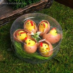 Набор фигурок «Цыплята в яйце на травке» - Фото 2