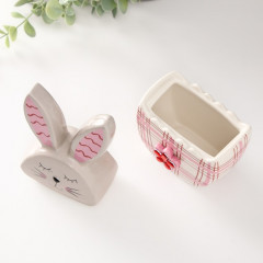 Шкатулка «Зайка в яйце в клеточку с цветком» - Фото 4