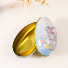 Шкатулка-яйцо «Пасхальный зайка с бантом в цветах» - Фото 2