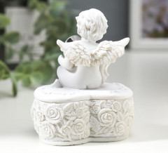 Шкатулка «Белоснежный ангел с переливающимся сердцем» - Фото 2