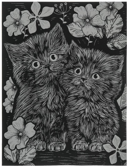 Гравюра «Котики»