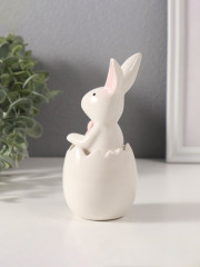 Сувенир «Белый кролик с бантиком в скорлупе» - Фото 2
