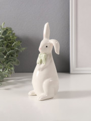 Сувенир «Белый кролик с зелёным бантиком» - Фото 3