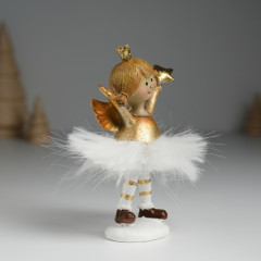 Сувенир «Ангелочек фея в золотистом платье со звёздочкой в руках» - Фото 1