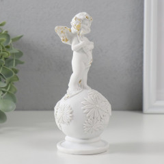 Фигурка сувенирная «Белоснежный ангел на шаре с цветами» - Фото 1