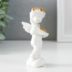Сувенир «Белоснежный ангел с золотыми розами в листе» - Фото 1