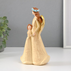 Сувенир «Девушка-ангел в голубом венке с ребенком» - Фото 1