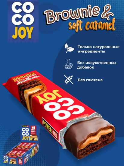 Набор батончиков в шоколаде с кокосом и карамелью со вкусом брауни без сахара «Coco Joy»