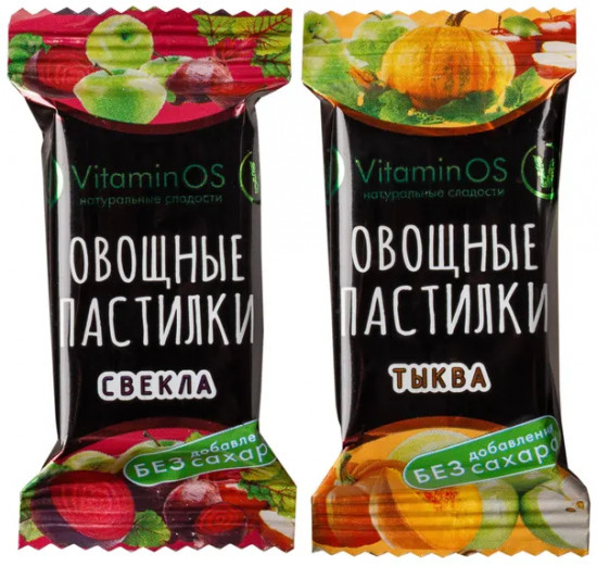 Пастилки овощные ассорти «Свекла, тыква»