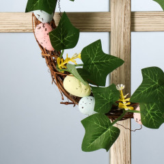 Венок на дверь «Яйца с листочками» - Фото 2