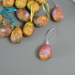 Украшение подвесное пасхальное «Яйцо: петушок с цыплятами» - Фото 2