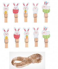 Набор прищепок декоративных «Зайчики и яйца» - Фото 1