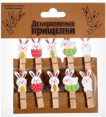 Набор прищепок декоративных «Зайчики и яйца» - Фото 4