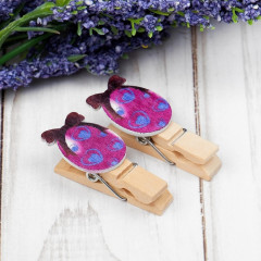 Набор прищепок декоративных с верёвкой для подвеса «Пасхальные яйца» - Фото 3