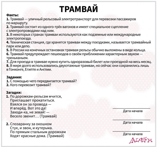 Набор из 20 карточек «Транспорт»