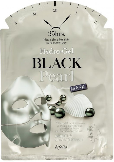 Маска для лица гидрогелевая с экстрактом черного жемчуга 25hrs. Black Pearl «Сияние кожи»