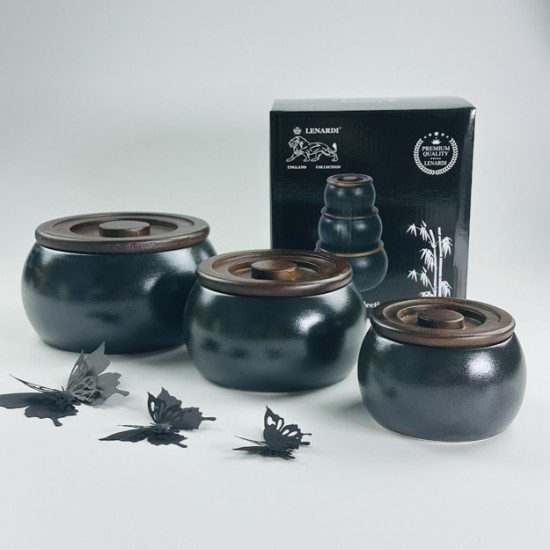 Набор банок для сыпучих продуктов с крышками «Blackwood »