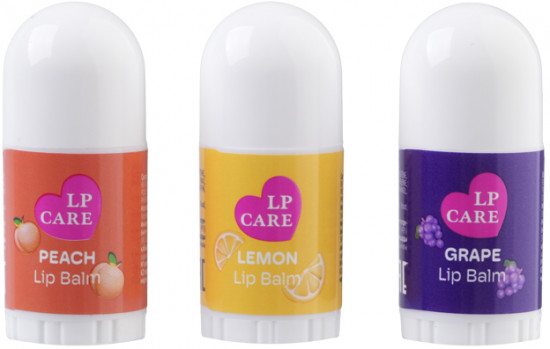 Набор бальзамов для губ «Grape, Peach, Lemon. Виноград, персик, лимон»